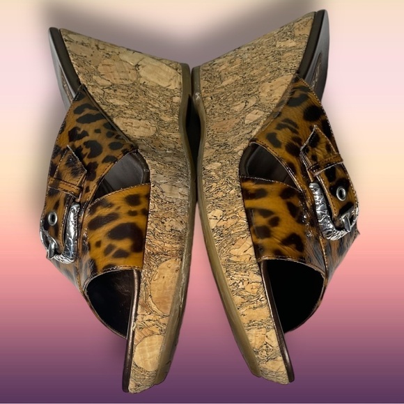 Brighton Leopard Print Wedge Sandals - Picture 9 of 16